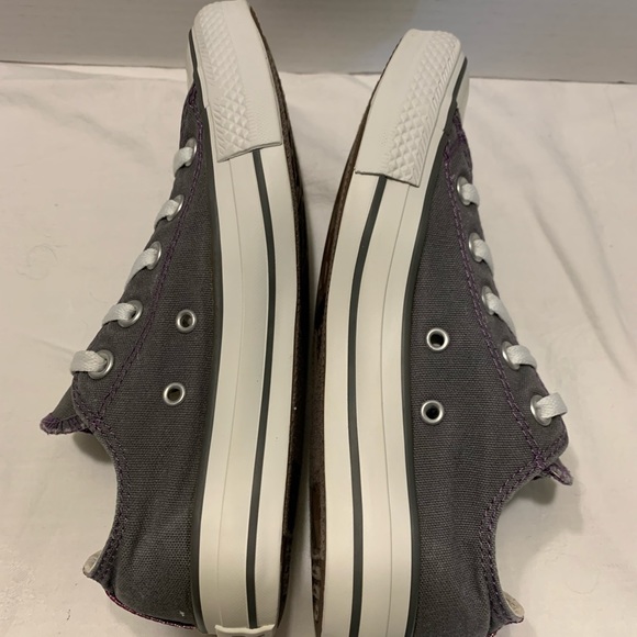 CONVERSE ALL⭐️STAR GRAY & METALLIC PURPLE SNEAKERS VGUC - Picture 3 of 10